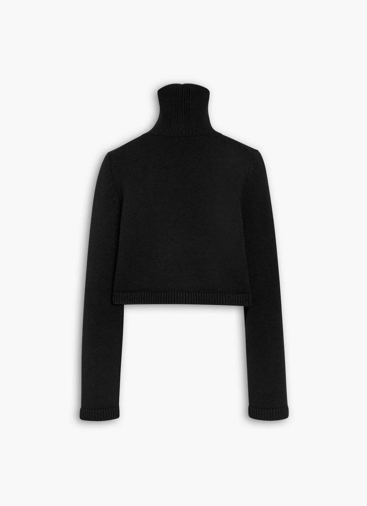 CASHMERE KNIT CROPPED JUMPER ALAÏA BLACK CASHMERE KNIT CROPPED JUMPER